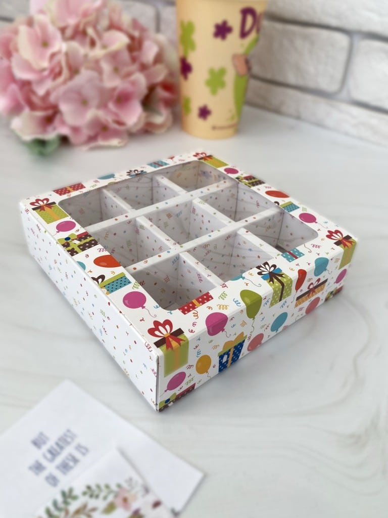 Упаковка под 3 конфеты с тонкими разделителями, крафт - Centerpack