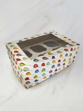 Упаковка под 6 капкейков с окном "Шарики" — изображение 3