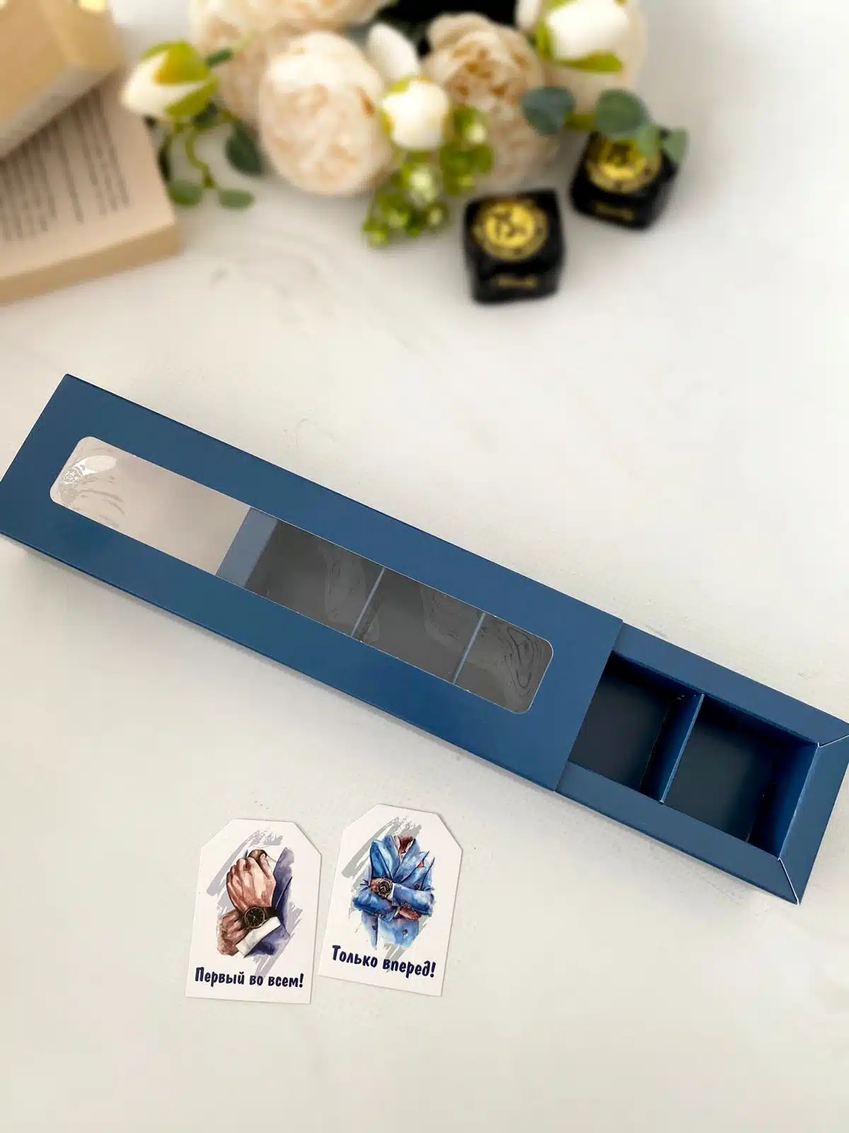 Упаковка под 5 конфет с тонкими разделителями, синий — изображение 3