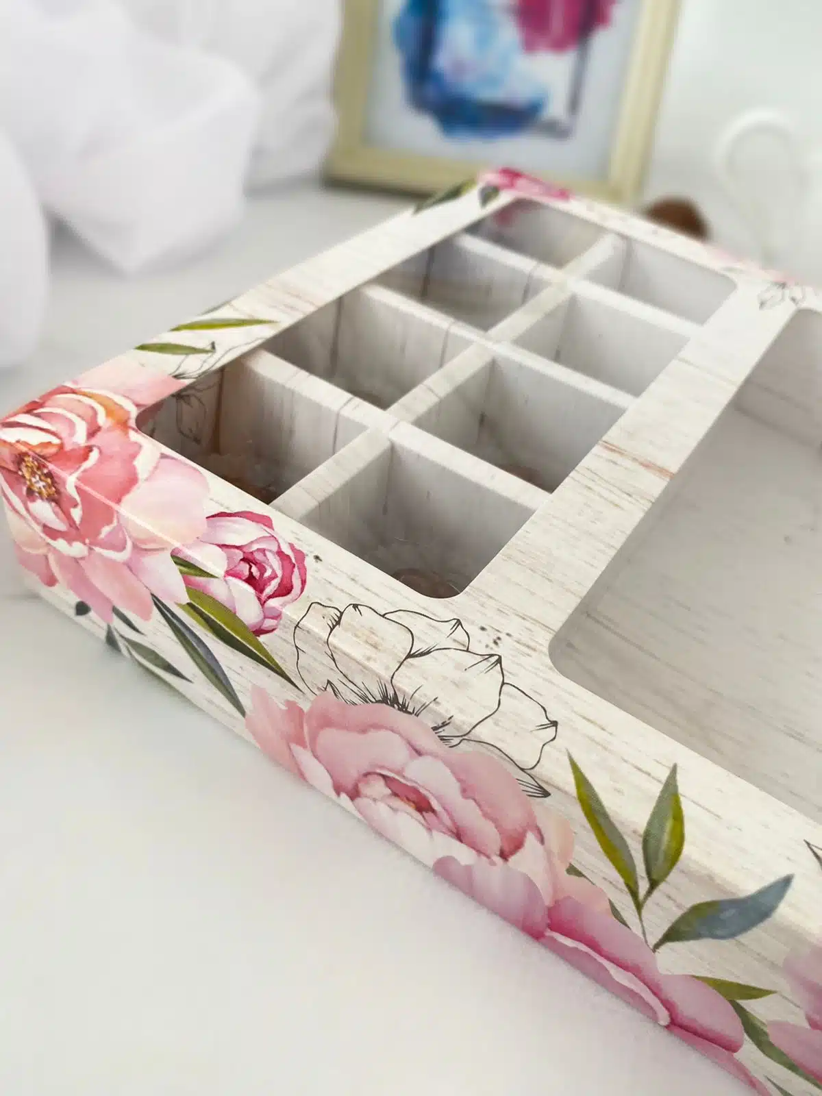 Упаковка под 8 конфет и шоколад "Пионы" — изображение 2