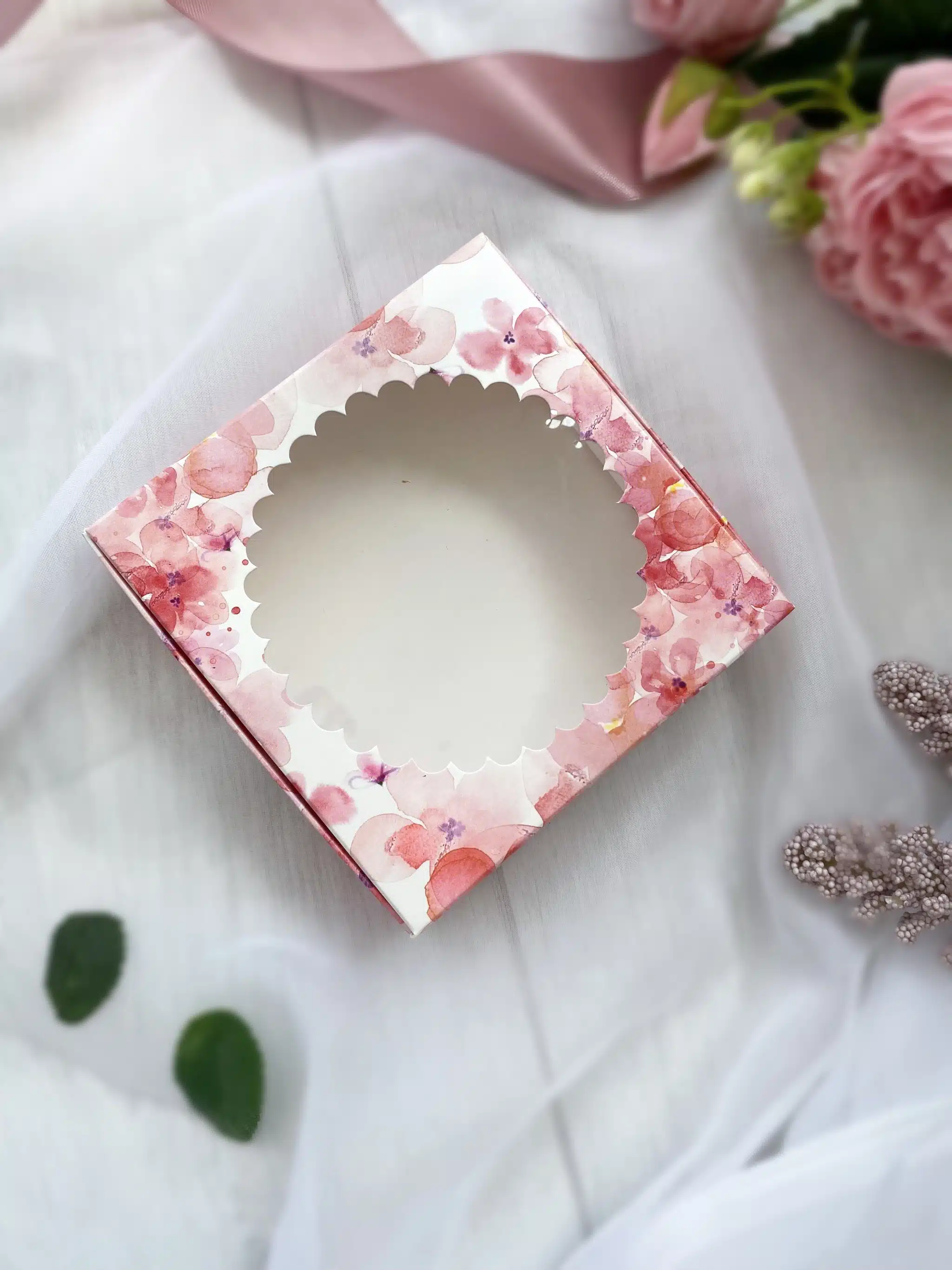 Упаковка под печенье/пряник/мармелад "Цветы розовые" — изображение 1