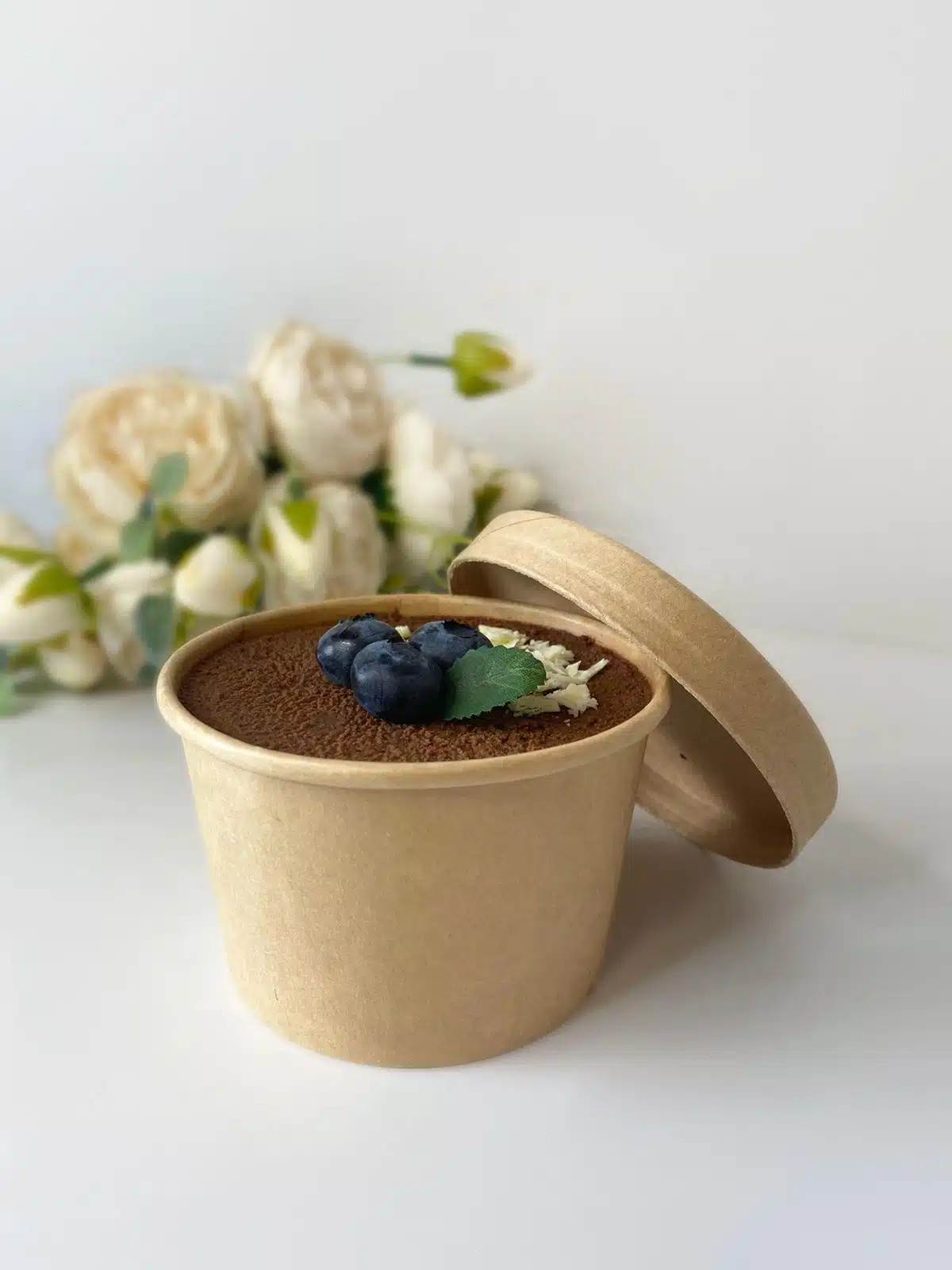 Контейнер под десерт/мороженое 240 мл с крышкой, крафт — изображение 2