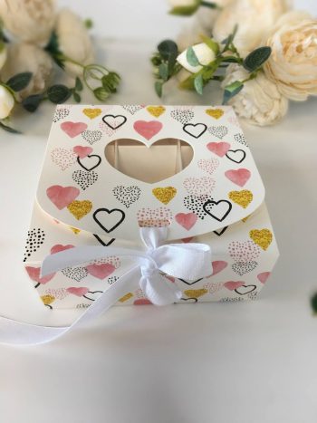Упаковка под 9 конфет/подарок "Разноцветные сердечки"