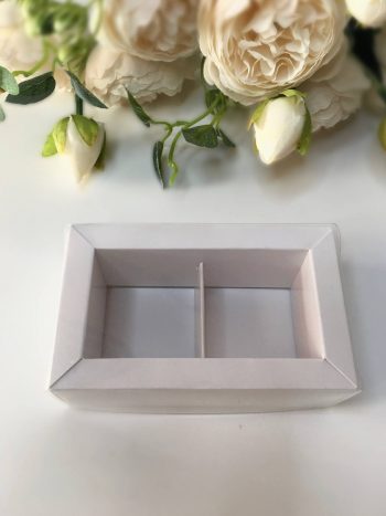 Коробка с прозрачной крышкой 2 конфеты с тонкими разделителями, белый — изображение 5