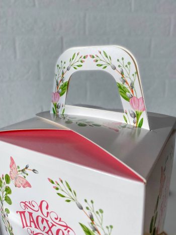 Коробка под кулич без окна "Пасхальный венок" — изображение 3