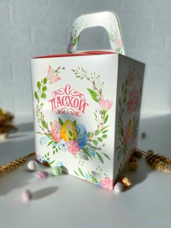 Коробка под кулич без окна "Пасхальный венок" — изображение 2