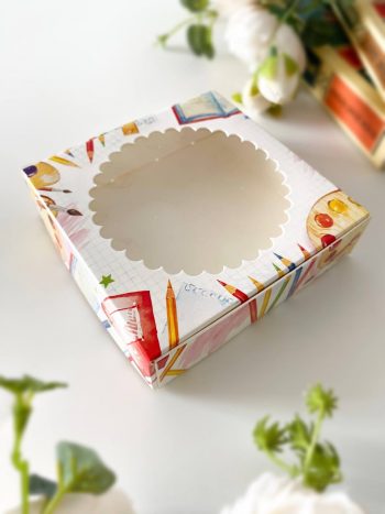 Упаковка под печенье/пряник/мармелад/пончик "Школьные краски"