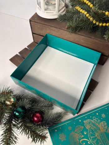 Коробка подарочная зелёная Зимнее вдохновение, 223х223х63 мм — изображение 2