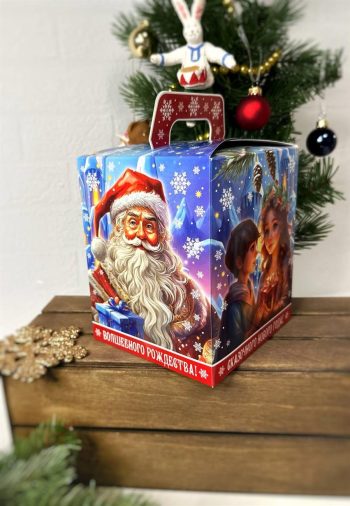 Коробка подарочная куб Новогоднее чудо, 124х134х156 (+40) мм — изображение 2