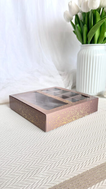 Упаковка под 8 конфет и шоколад, "Золотое свечение" — изображение 2