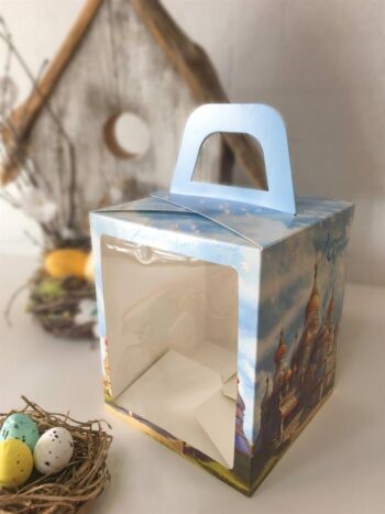 Коробка под кулич с окном "Русский Храм"