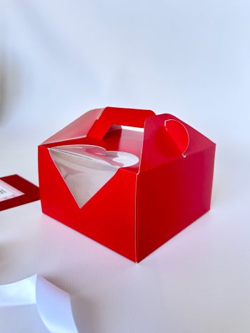 Упаковка под бенто-торт, с окном в форме сердца, Алый — изображение 5