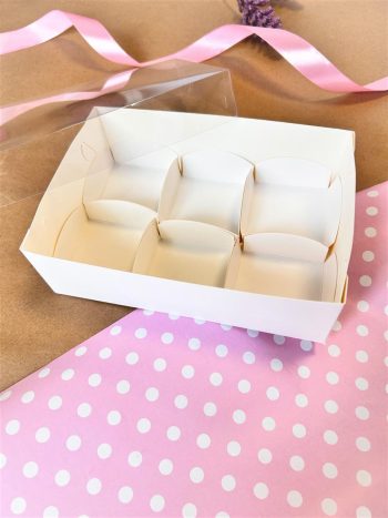 Коробка с прозрачной крышкой под моти/клубнику в шоколаде/зефир/печенье, Белый — изображение 2