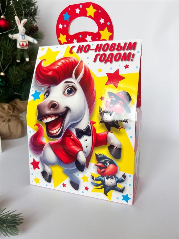 Коробка новогодняя подарочная Конь-Огонь, 172х95х240 (+56) мм — изображение 1