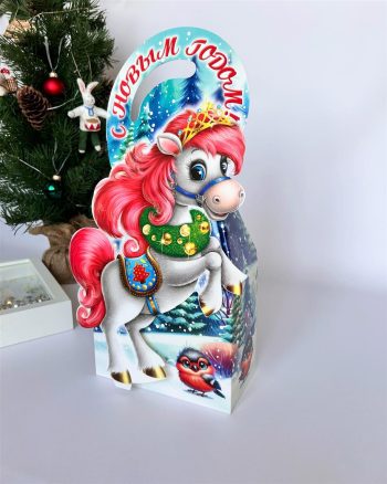 Коробка новогодняя подарочная Принцесса, 165х86х270 (+113) мм