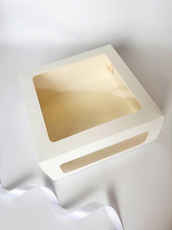 Коробка под торт/чизкейк, 220х220х100 мм, Белая