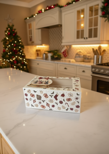 Коробка с окном под 6 капкейков Новогодний подарок, 250х170х100 — изображение 2