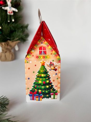 Коробка новогодняя подарочная Зимний праздник, 91х70х157 (+30) мм (домик) — изображение 2