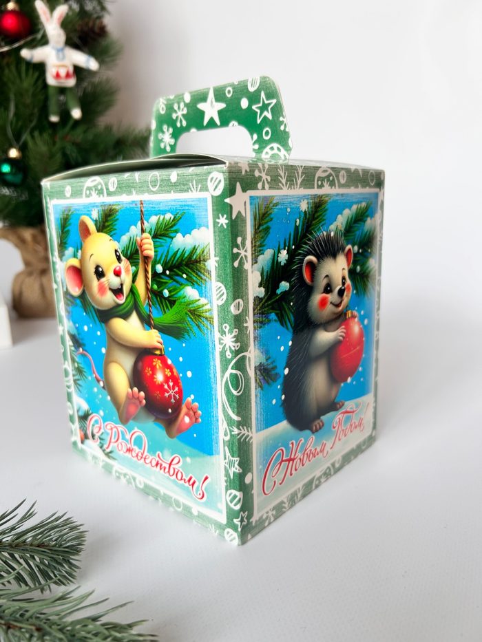 Коробка подарочная куб Лесные непоседы, 124х134х156 (+40) мм — изображение 1