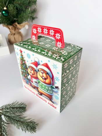 Коробка новогодняя подарочная Весёлые капибары, 145х80х150 (+40) мм — изображение 2