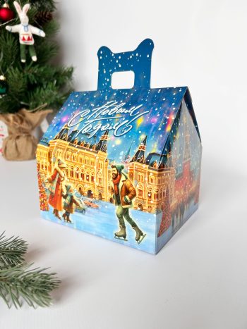 Коробка подарочная домик Праздничное настроение, 160х140х155 (+52) мм — изображение 2