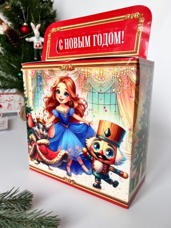 Коробка новогодняя подарочная Щелкунчик, 200х200х90 (+80) мм — изображение 3