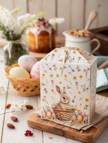 Моноблок с окном кулич с фронтальной загрузкой 150х150х180 мм, Кролик в корзинке — изображение 3