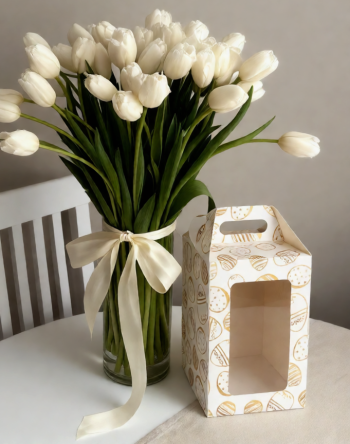 Моноблок с окном кулич с фронтальной загрузкой 100х100х150 мм, Золотые яйца