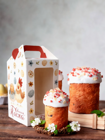 Моноблок с окном кулич с фронтальной загрузкой 100х100х150 мм, Курочки — изображение 2