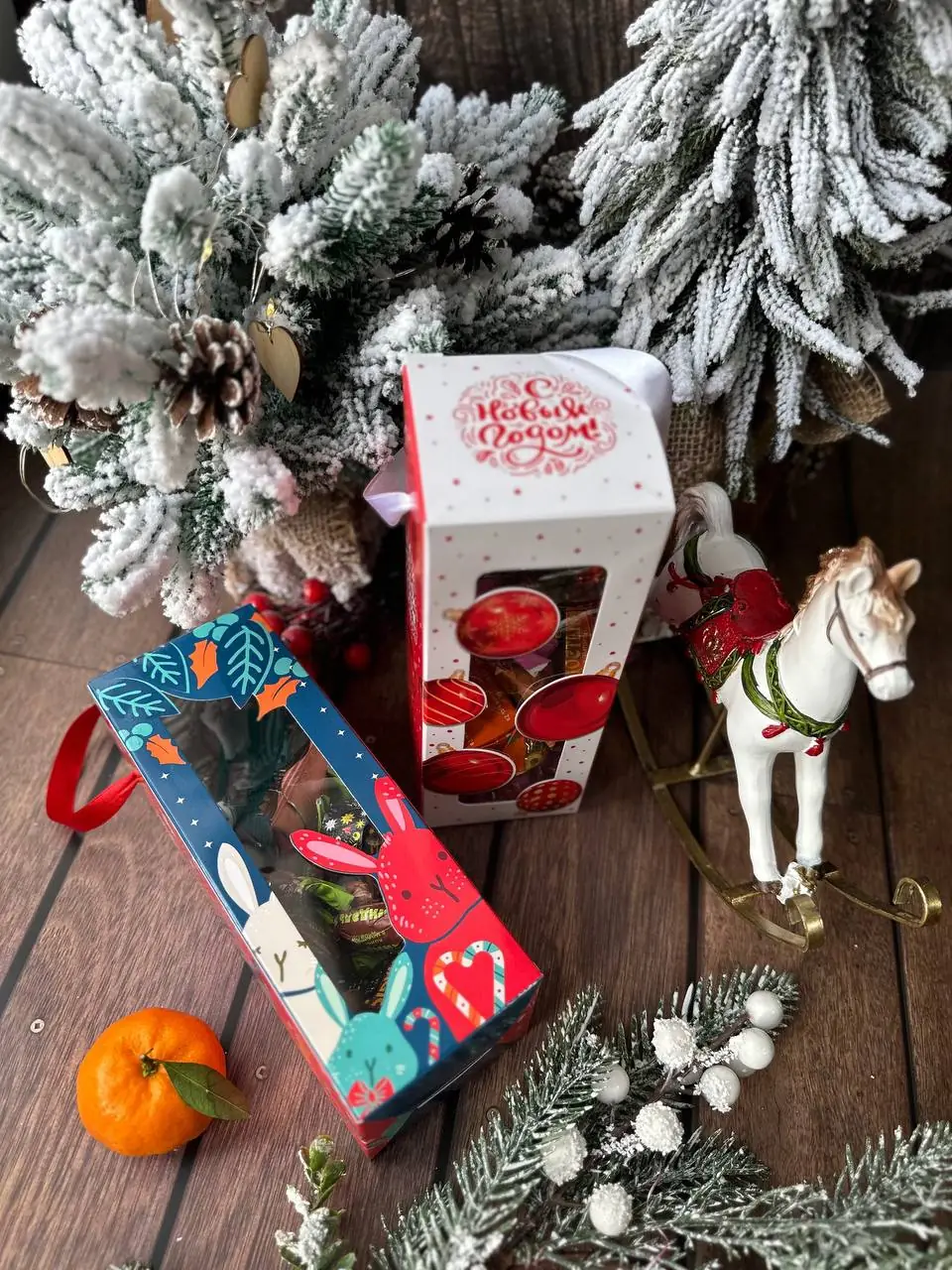 Коробка подарочная с резным окном Шары, 70х70х190 мм — изображение 5